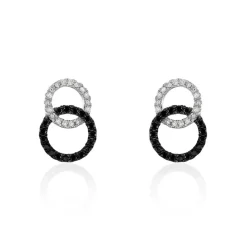 Boucles D'oreilles Puces Bella Or Blanc Diamant