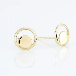 Boucles D'oreilles Puces Berangere Cercle 4 Or Jaune