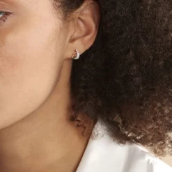 Boucles D'oreilles Puces Boucle D'or Or Jaune Oxyde De Zirconium