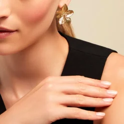 Boucles D'oreilles Puces Barbade Acier Jaune