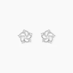 Boucles D'oreilles Puces Clarance Argent Blanc Oxyde De Zirconium