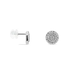 Boucles D'oreilles Puces Classic Or Blanc Oxyde De Zirconium