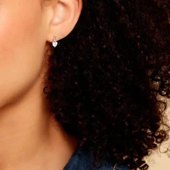 Boucles D'oreilles Puces Clothilde Or Blanc Oxyde De Zirconium