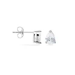 Boucles D'oreilles Puces Clarysse Argent Blanc Oxyde De Zirconium