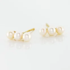 Boucles D'oreilles Puces Caitlyn Or Jaune Perle De Culture
