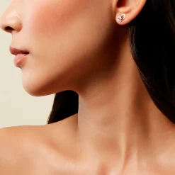 Boucles D'Oreilles Puces Creighton Or Jaune Améthyste Oxyde De Zirconium