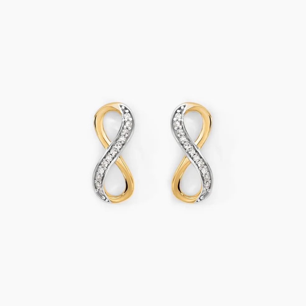 Boucles D'oreilles Puces Chacha Or Jaune Diamant