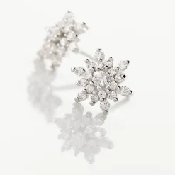 Boucles D'oreilles Puces Cyriac Argent Blanc Oxyde De Zirconium