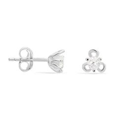 Boucles D'oreilles Puces Charlyne Argent Blanc Oxyde De Zirconium