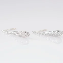 Boucles D'oreilles Puces Celine Or Blanc Diamant