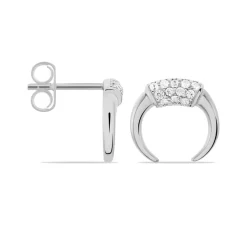 Boucles D'oreilles Puces Corneliana Argent Blanc Oxyde De Zirconium