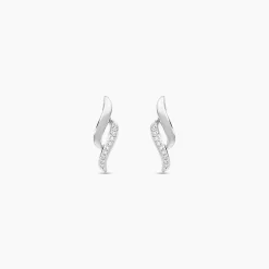 Boucles D'oreilles Puces Callum Or Blanc Diamant