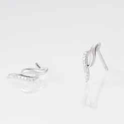 Boucles D'oreilles Puces Callum Or Blanc Diamant