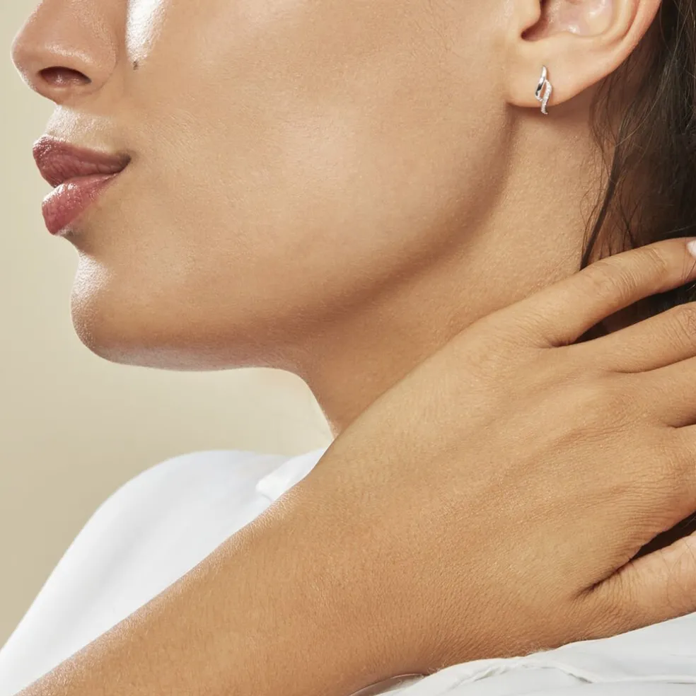 Boucles D'oreilles Puces Callum Or Blanc Diamant