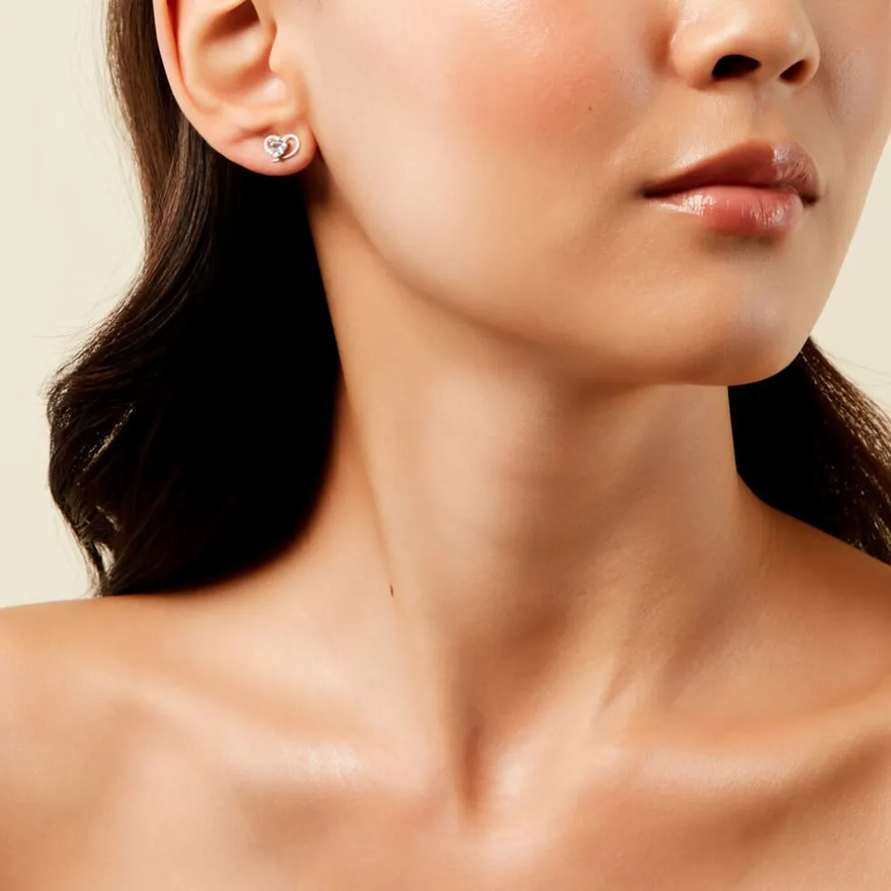 Boucles D'Oreilles Puces Creighton Or Jaune Topaze Oxyde De Zirconium