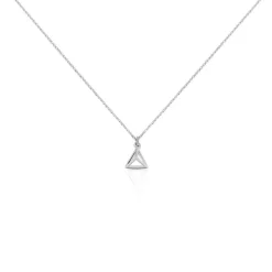 Boucles D'oreilles Puces Cubik Argent Blanc