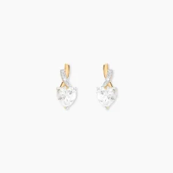 Boucles D'oreilles Puces Clothilde Or Jaune Oxyde De Zirconium