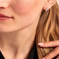 Boucles D'oreilles Puces Chadia Argent Blanc Oxyde De Zirconium