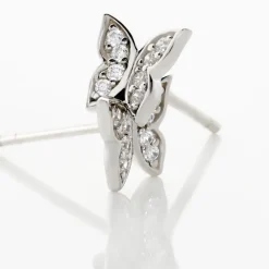 Boucles D'oreilles Puces Cadfan Argent Blanc Oxyde