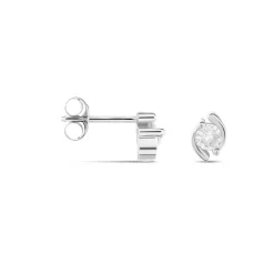 Boucles D'oreilles Puces Couteau Argent Blanc Oxyde De Zirconium