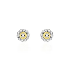 Boucles D'oreilles Puces Charletta Or Jaune Diamant