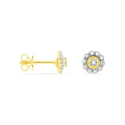 Boucles D'oreilles Puces Charletta Or Jaune Diamant