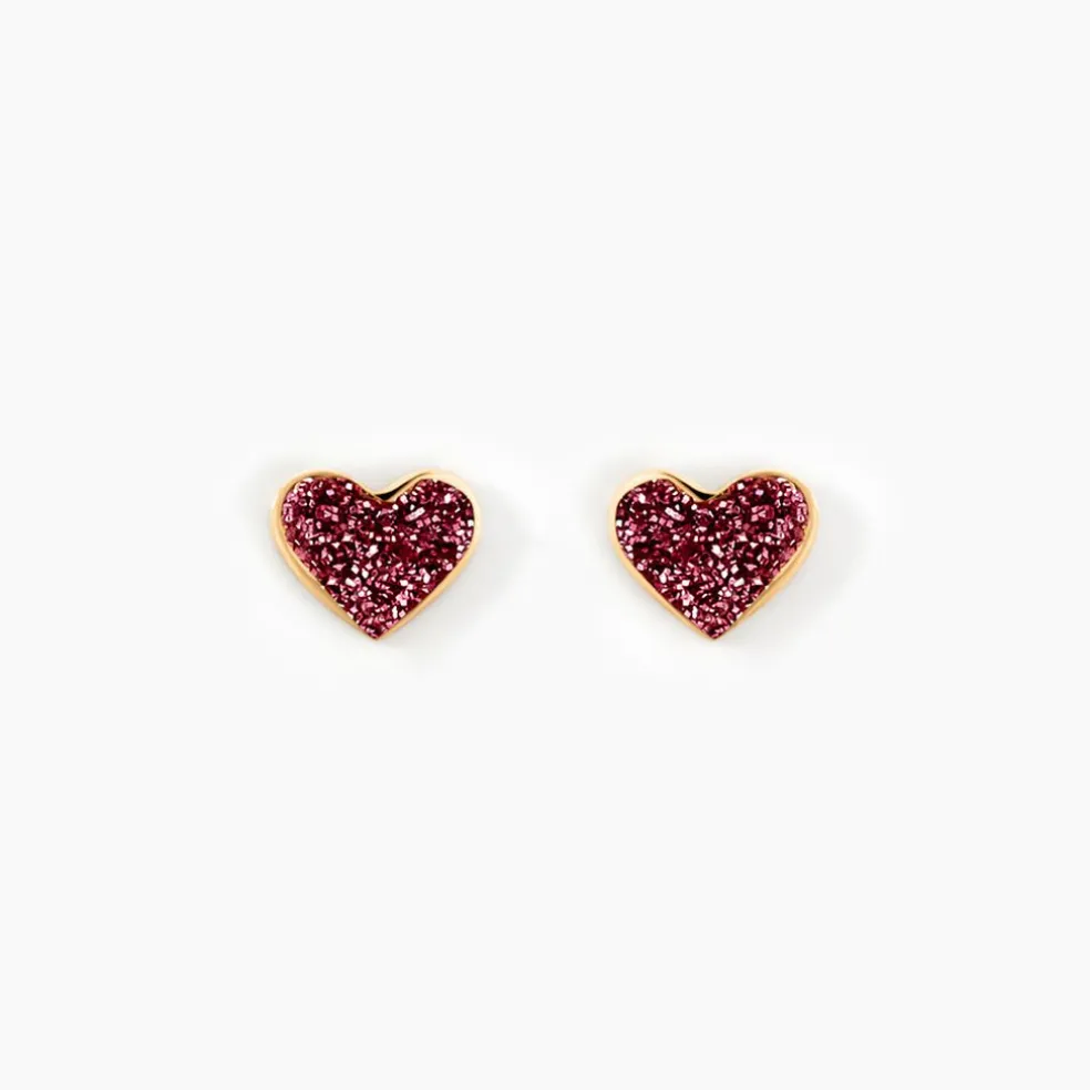 Boucles D'oreilles Puces Cerine Coeur Or Jaune