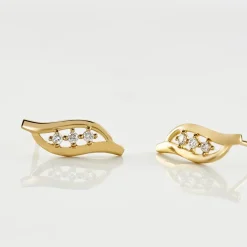 Boucles D'oreilles Puces Caline Or Jaune Diamant