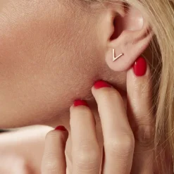 Boucles D'oreilles Puces Celene Or Rose