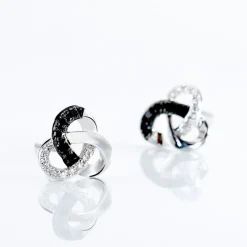 Boucles D'oreilles Puces Constellation Or Blanc Diamant