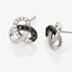 Boucles D'oreilles Puces Constellation Or Blanc Diamant