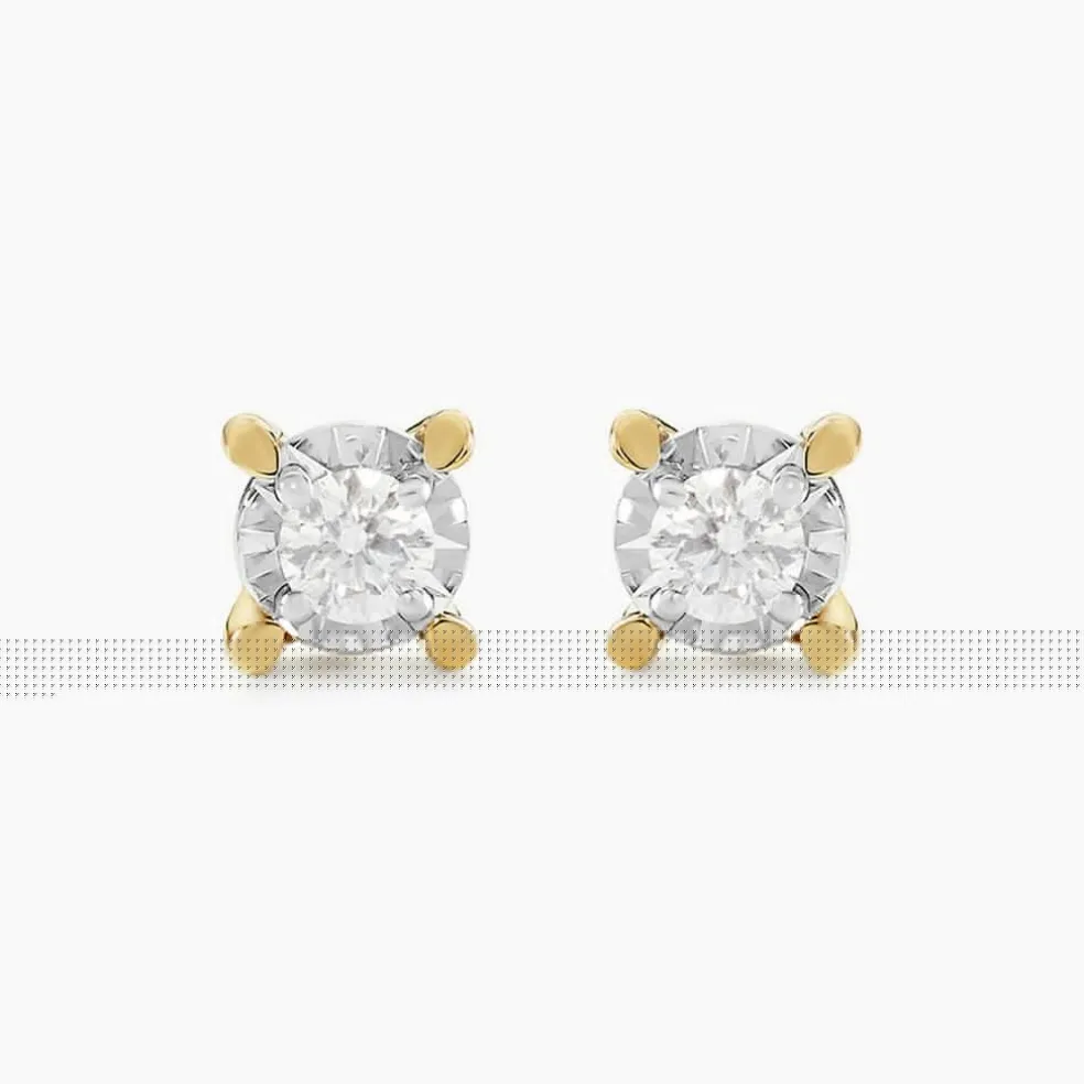 Boucles D'oreilles Puces Diamotion Or Jaune Diamant