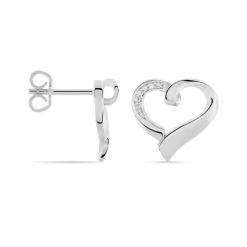 Boucles D'oreilles Puces Daviane Argent Blanc Oxyde De Zirconium