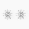 Boucles D'oreilles Puces Daisy Argent Blanc Oxyde De Zirconium
