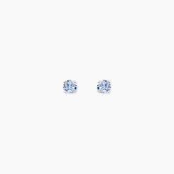 Boucles D'oreilles Puces Daria Or Blanc Oxyde De Zirconium
