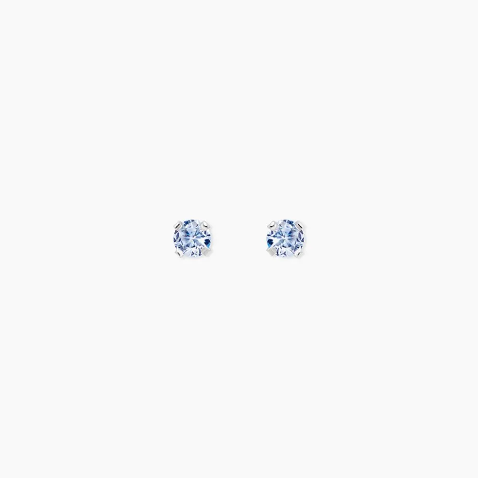 Boucles D'oreilles Puces Daria Or Blanc Oxyde De Zirconium