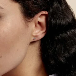 Boucles D'oreilles Puces Daria Or Blanc Oxyde De Zirconium