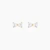 Boucles D'oreilles Puces Darina Noeud Or Jaune Oxyde De Zirconium
