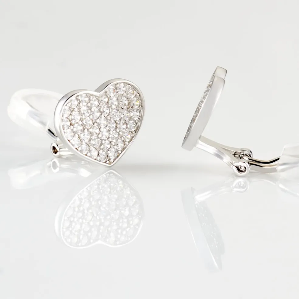 Boucles D'oreilles Puces Darwin Argent Blanc Oxyde