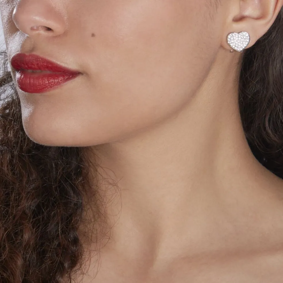 Boucles D'oreilles Puces Darwin Argent Blanc Oxyde