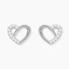 Boucles D'oreilles Puces Dorthea Argent Blanc Oxyde De Zirconium