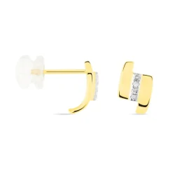 Boucles D'oreilles Puces Dolene Or Jaune Diamant