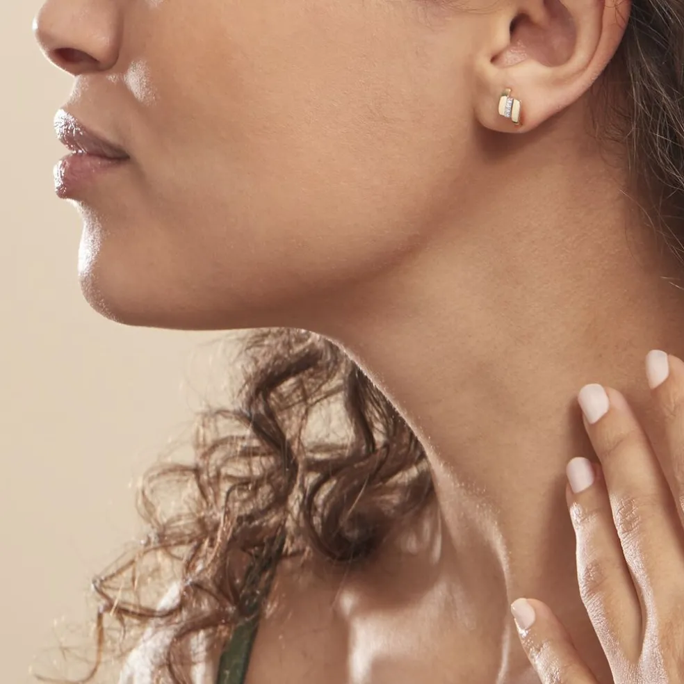 Boucles D'oreilles Puces Dolene Or Jaune Diamant