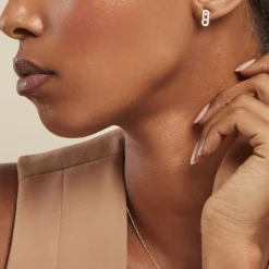 Boucles D'oreilles Puces Deonne Or Jaune Améthyste Oxyde De Zirconium