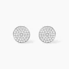 Boucles D'oreilles Puces Darwin Argent Blanc Oxyde