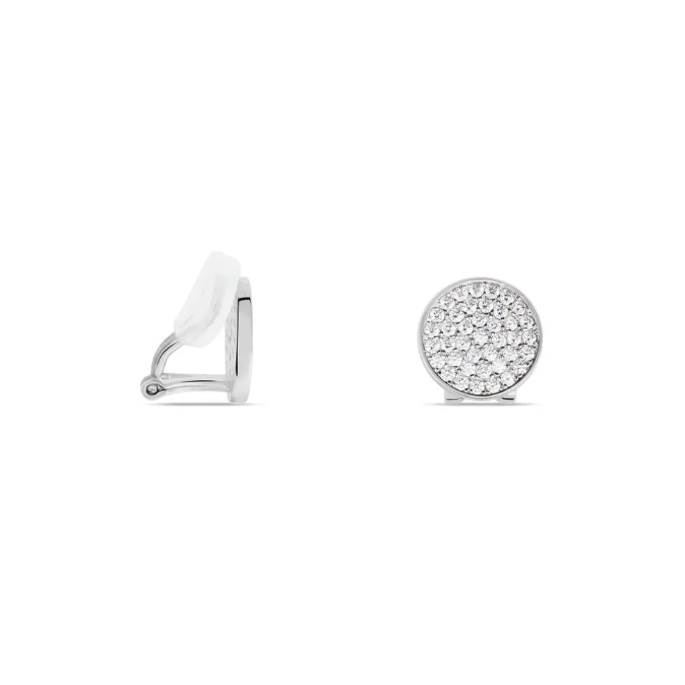 Boucles D'oreilles Puces Darwin Argent Blanc Oxyde