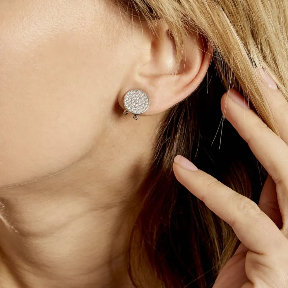 Boucles D'oreilles Puces Darwin Argent Blanc Oxyde