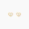Boucles D'oreilles Puces Daria C艙ur 6 Or Jaune Oxyde