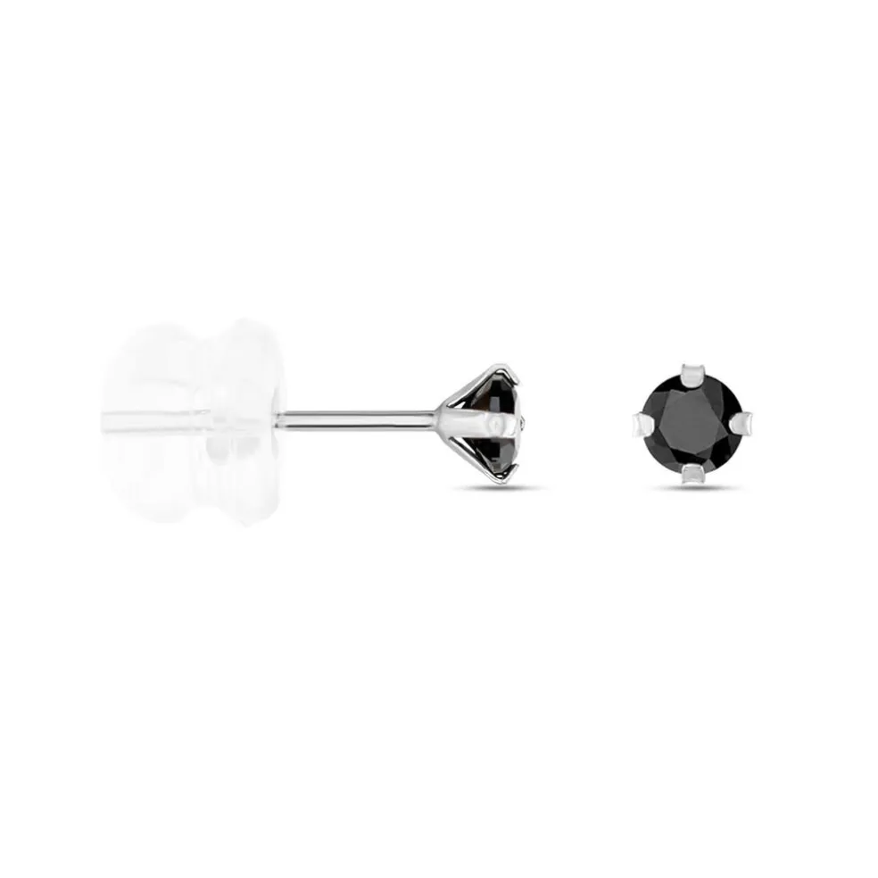 Boucles D'oreilles Puces Daria Or Blanc Oxyde De Zirconium
