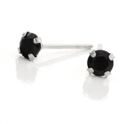 Boucles D'oreilles Puces Daria Or Blanc Oxyde De Zirconium